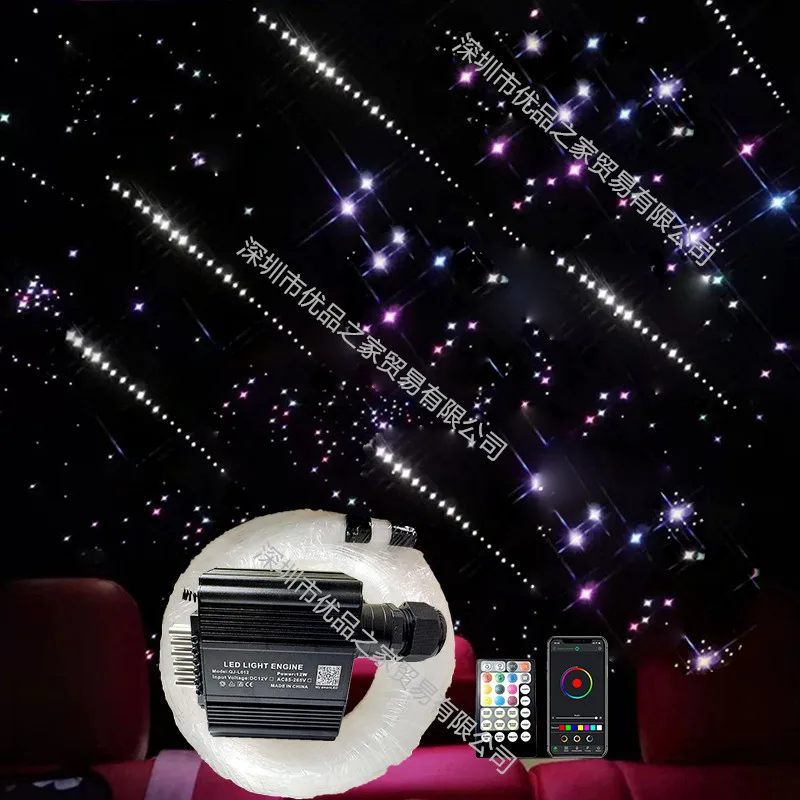Multicolor Optic Lighting LED Smart APP Fiber Light engine RF Bluetooth control Cable Starry Effect Ceiling room car lamp new
