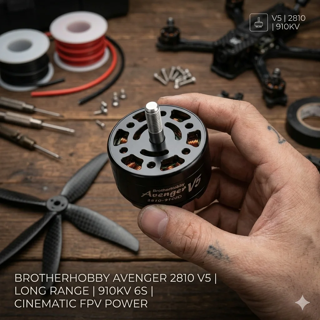 

Бесщеточный двигатель BrotherHobby Avenger 2810 V5 | 910KV 6S Оптимизированный | Высокоэффективная энергосистема для 7-10-дюймовых пропеллеров с большим радиусом действия