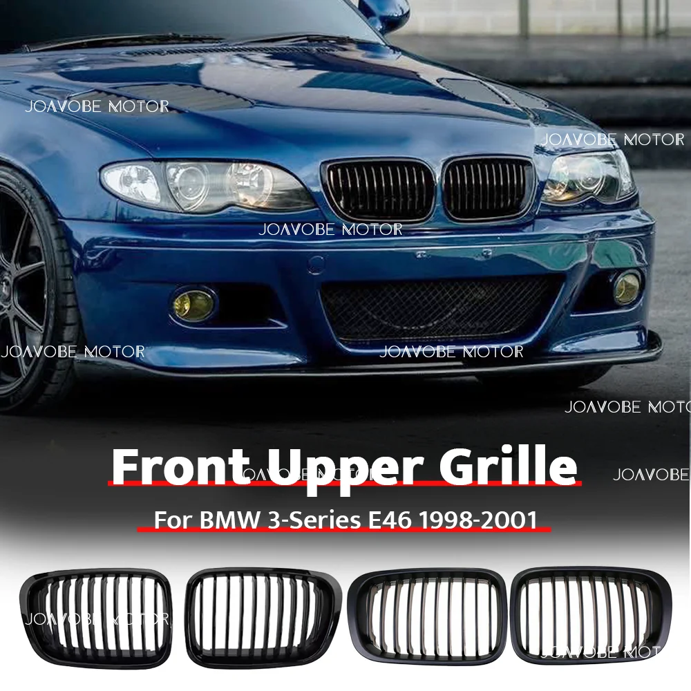 

Glossy Black Matte Black Single Line Style Front Bumper Grille For BMW 3 Series E46 1998-2001 Sedan 4D