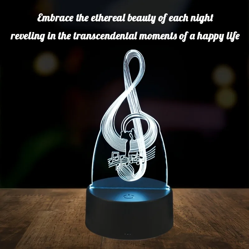 A note shape 3D night light, festive atmosphere decorative light, USB interface, bedroom with sleeping light, gift table light.