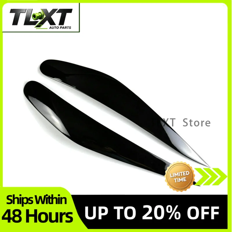 TLXT Car Headlight Eyebrows Trim Cover For BMW 7 Series F01 F02 2009-2014 Head Light Lamp Eyelid Resin Decorative Stickers-A61E