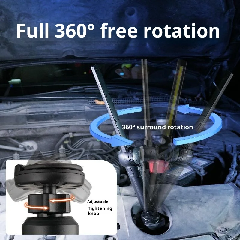 FUNAYA مصباح يدوي لإصلاح السيارات مع شفط مغناطيسي قابل لإعادة الشحن، شريط طويل، ضوء التحمل لإصلاح السيارات