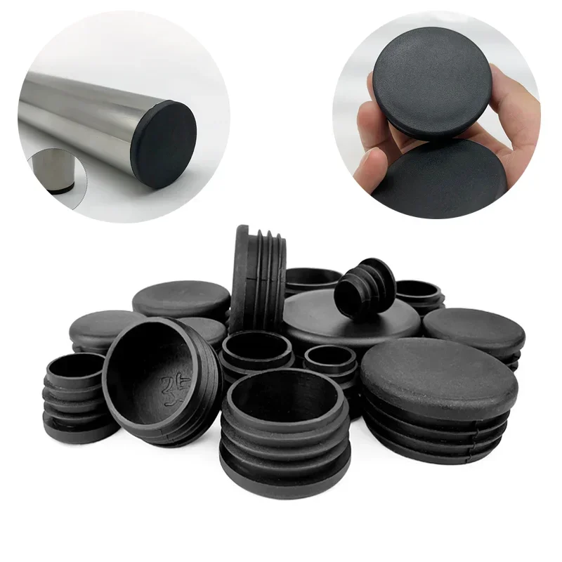 50/100pcs Round Plastic Plug Pipe Tubing End Caps Insert Furniture Foot Table Chair Leg Blanking End Insert Plug for Metal Tube