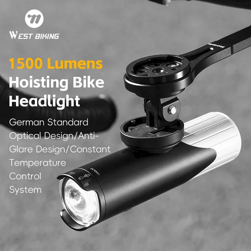 

Велосипедный фонарь WEST BIKING Type-C с зарядкой, передний фонарь для велосипеда, непромокаемый, 1200/1500 лм, фонарик, длительный срок службы батареи, ночная велосипедная лампа