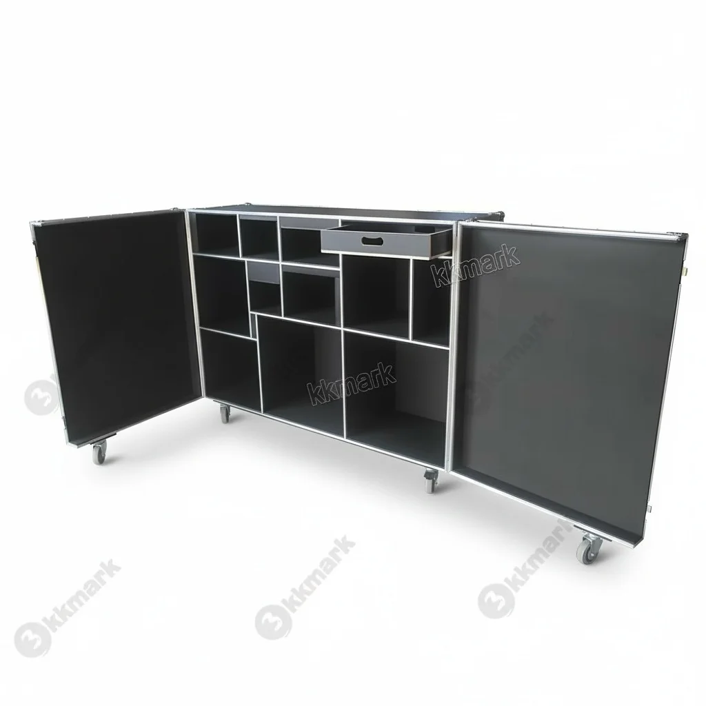 Drum Flight Case, 3/8-inch Plywood ATA 300 Road Case, Hard Musical Instrument Vault with EVA Lining for Drums, Transport Case
