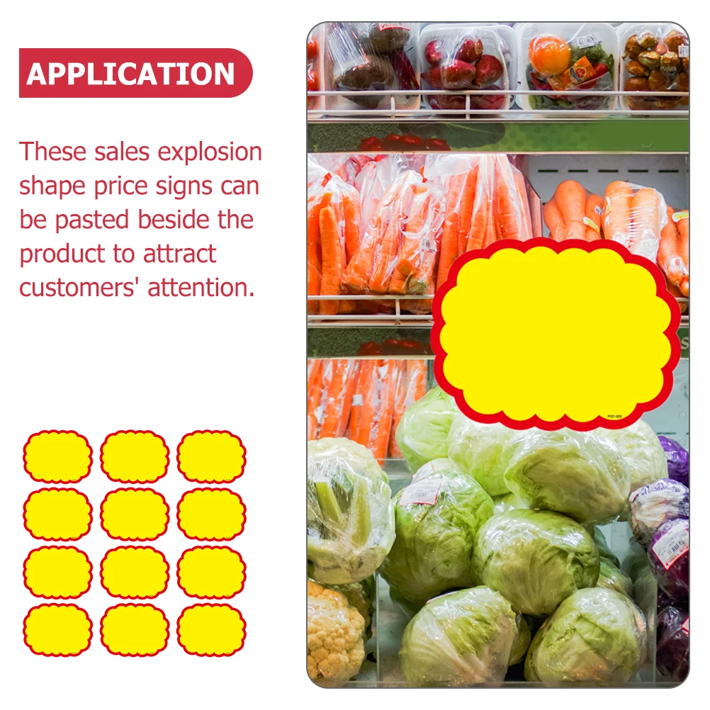 

20Pcs Price Label Cards Paper Explosion Shaped Tags Practical for Store Supermarket Promotional Display Creative Eye-Catching