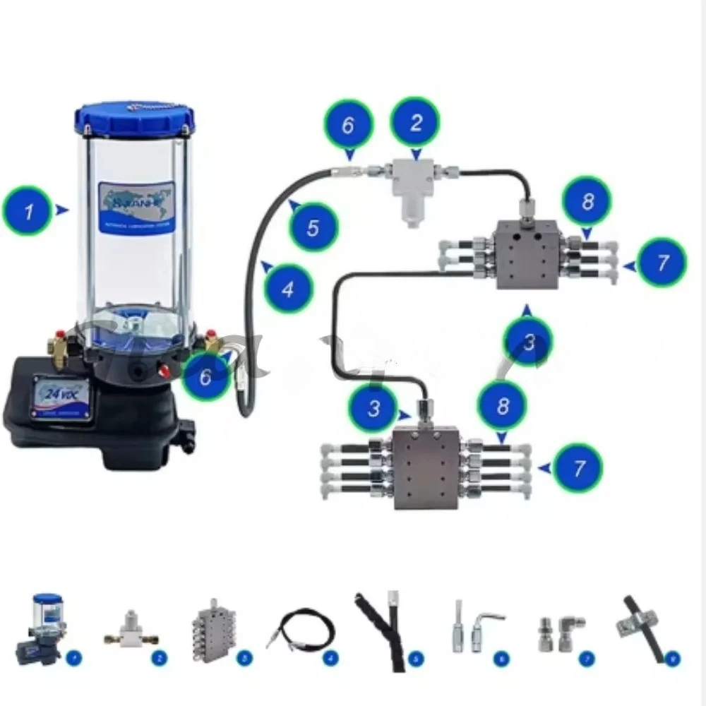 

Электрический насос для автоматической подачи сухой смазки/масла, электрический насос для смазки/консистентной смазки