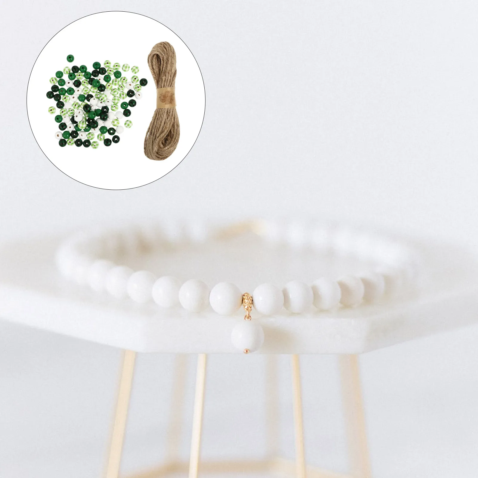 

Wooden Beads Spacer Irish Festival St Patrick Day Decor Making Material Household Farm Decoration