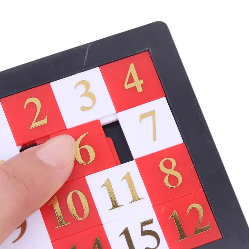 Early Educational Math Toy Developing for Children Plastic 1-15 Number Puzzles Kids Toy Sliding Puzzle Toy 15 Tiles Logics Game