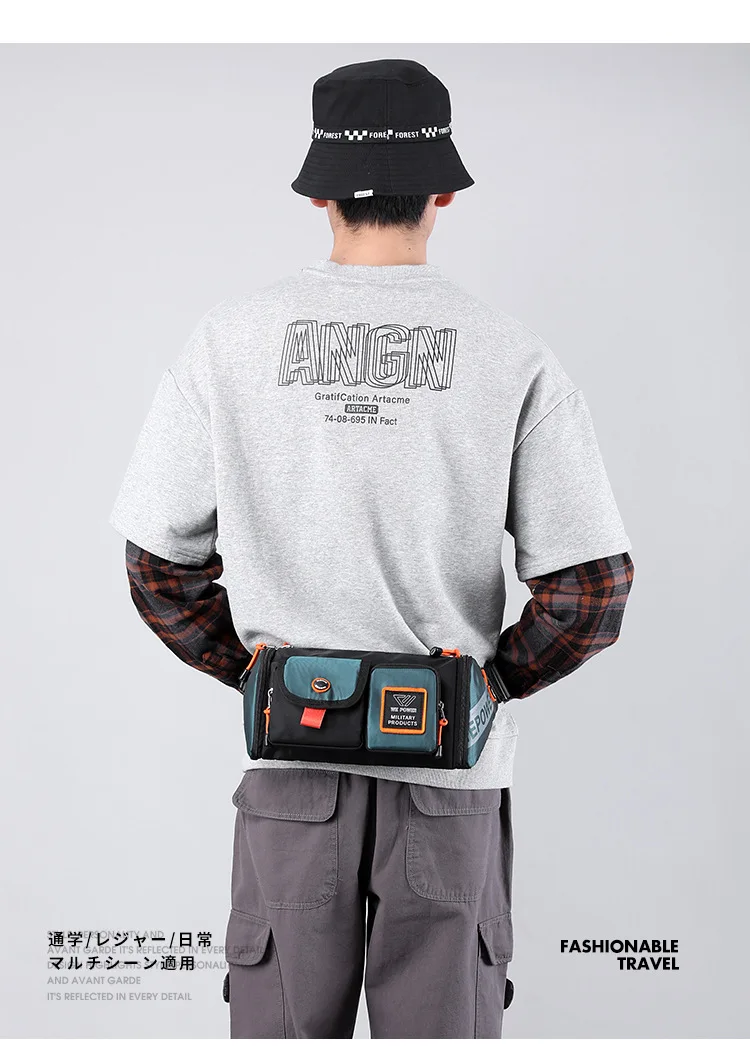 Men's Small Chest Bag - Fashionable Functional Crossbody Shoulder Bag, Large Capacity Commuter Waist Pack for Men's Casual Style