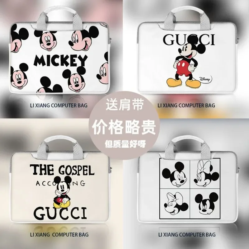 

Disney Mickey and Minnie Laptop Bag Universal Waterproof and Anti-fouling PU Anime Cartoon Print Portable Cute Crossbody Bag