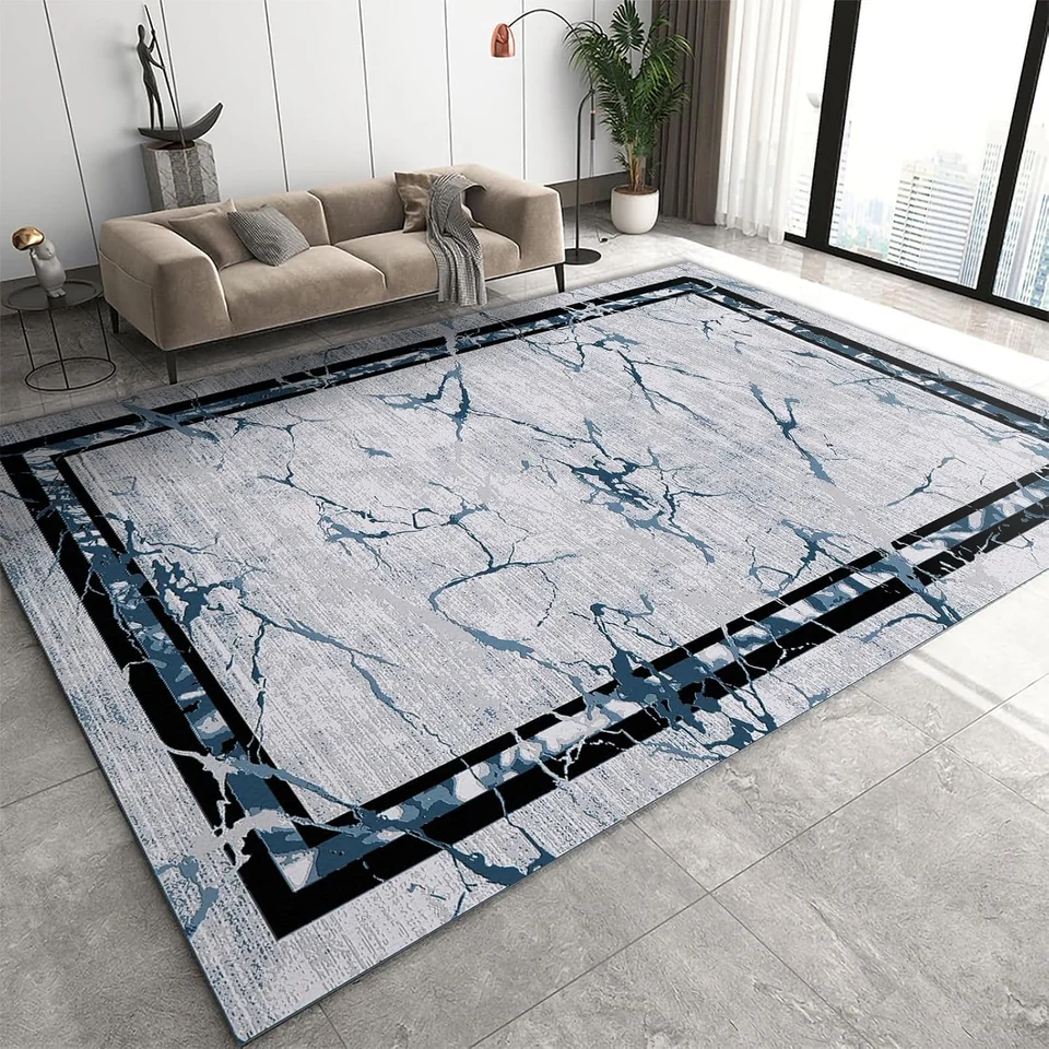 Area Rug Vintage Abstract Texture Bedroom Mat, Geometric Floor