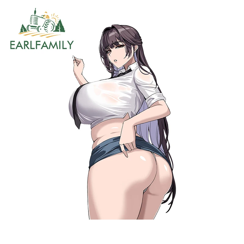 EARLFAMILY 13cm x 7.1cm Thicc Marciana Waifu Ass Car Accessories NSFW From Behind Hentai Boobs Car Stickers Creative Vinyl Decal