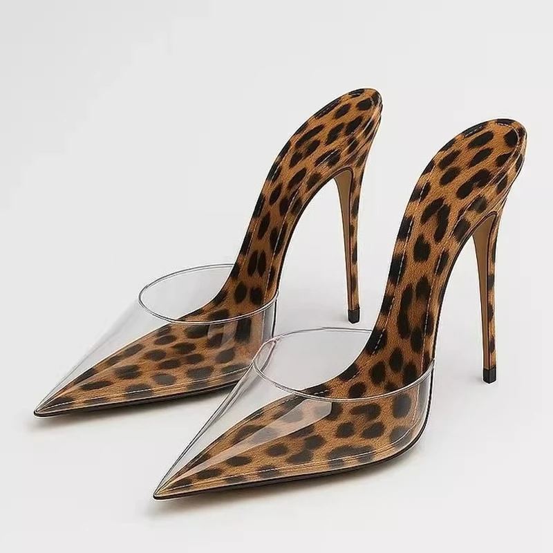 

Женские босоножки на высоком каблуке для улицы, летняя новинка, тонкий каблук, супер заостренный носок, универсальные, облегающие, удобные полутуфли-мюли.