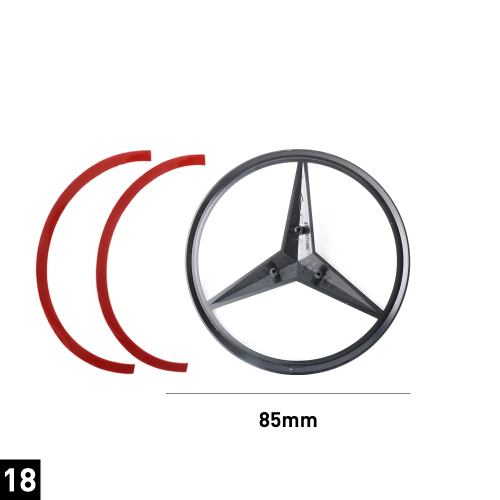 1pc 85mm ABS Tail Star Emblems Black Rear Trunk Star Logo Stickers Badges For Benz S350 S400 S550 S600 S65 S63 AMG A2217580058