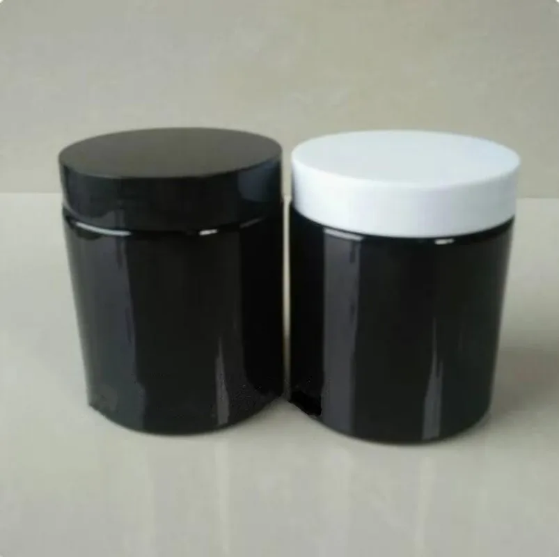 new 200ml/300ml/500ml Cream Jar Facial Mask Box Tins Avoid Light Black White Bottles Cosmetic Package Bottle Algae Mud Container