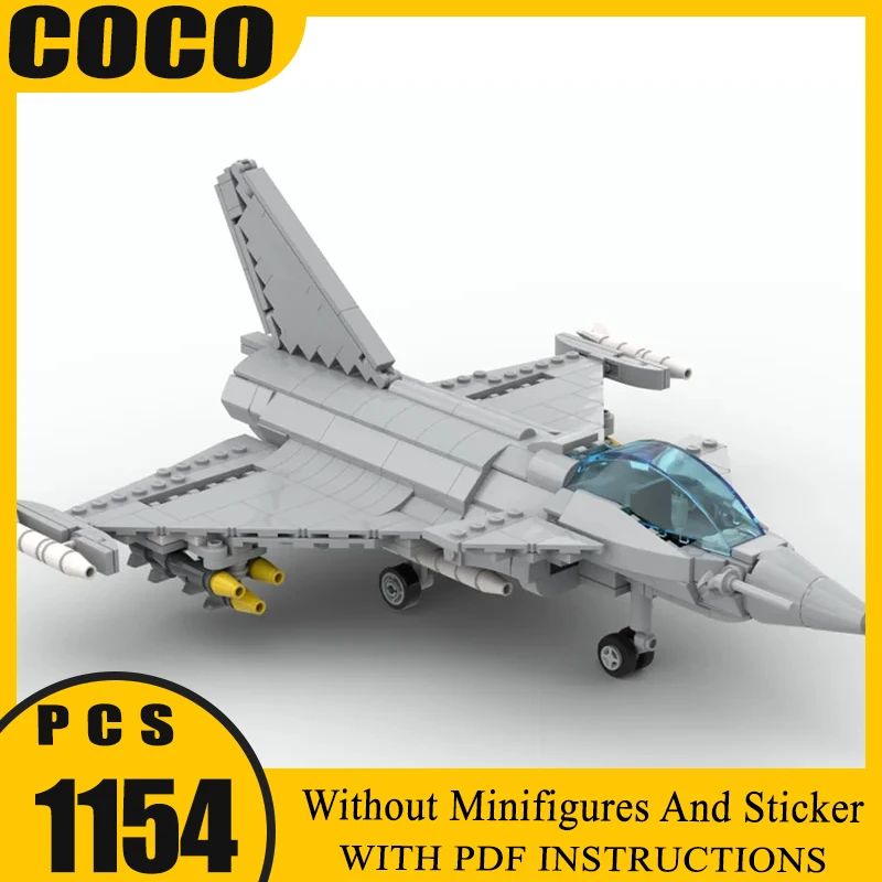 

fighter plane Moc Building Block Dassault Rafale 1:48 Scale Technology Modular Brick Model Gifts Christmas Toy DIY Set Assembly