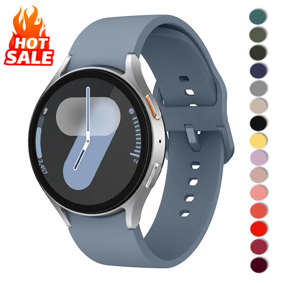 Pulseira de silicone para samsung galaxy watch 7 6 5 4 44mm 40mm pro 45mm esporte 20mm pulseira galaxy watch6 clássico 43mm 47mm