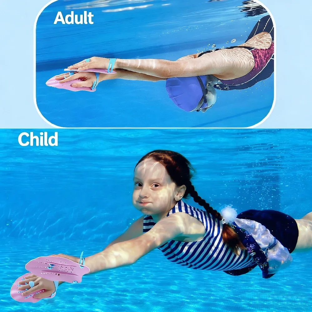 1 Paar Verstellbare Schwimmpaddles für Runden-Schwimmen, Handpaddles Handflossen für Erwachsene und Kinder, Pool-Trainingszubehör – Detail 5