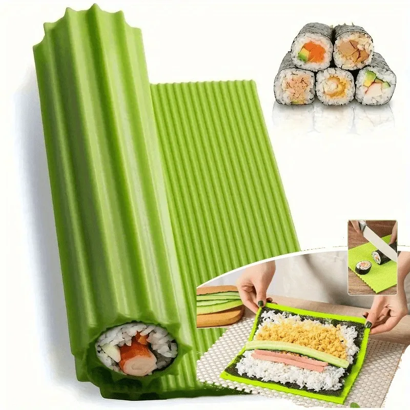 1 Stück Hochwertige Silikon-Sushi-Matte - Einfach zu Verwenden, Tragbar, Perfekt für Nori-Handrollen, Unverzichtbares Zubehör für Wohnmobil-Reisen