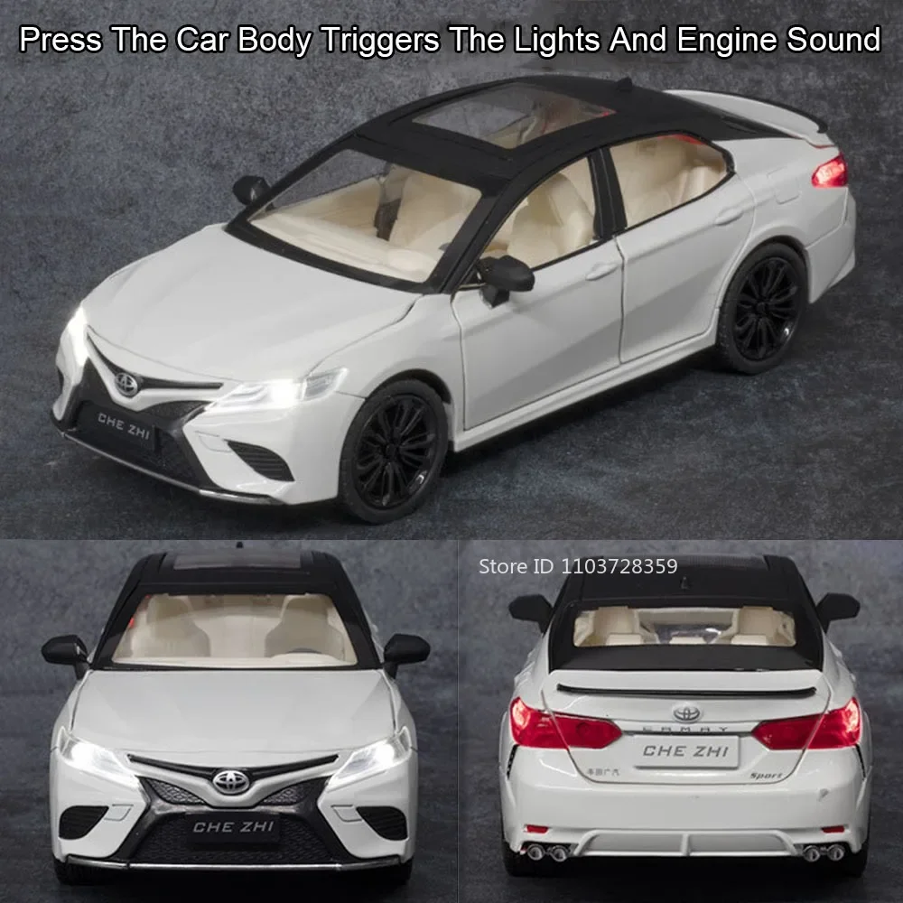 1:24 Modello Camry Sienna Giocattolo di Simulazione Auto Pressofuso Suono Luce Porte Aperte Tirare Indietro per I Bambini Edutainment Veicolo Giocattoli