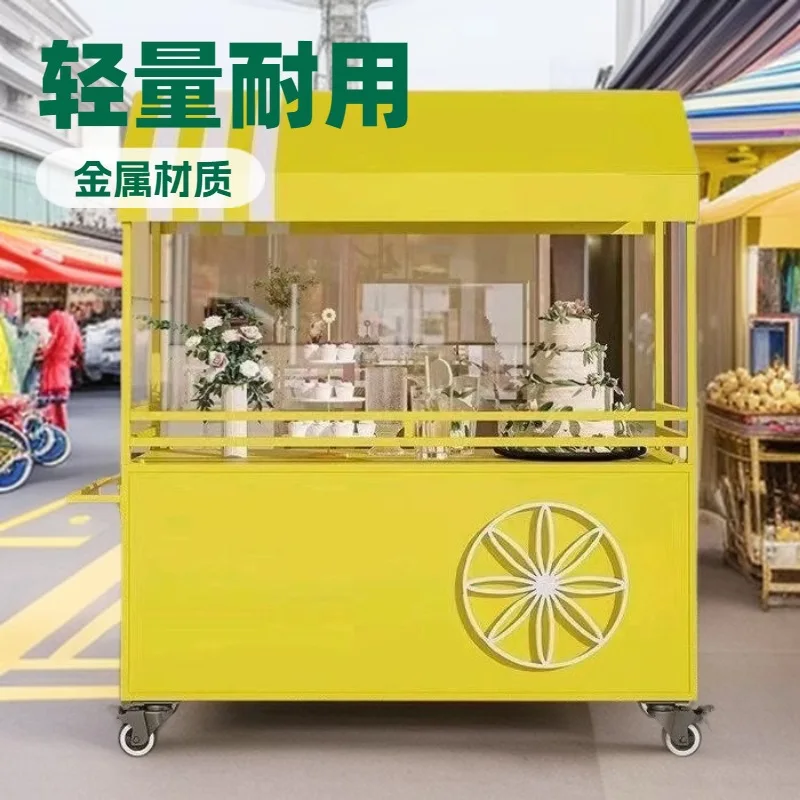 LH night market mobile snack cart display shopping mall promotion wrought iron ceiling stall trolley