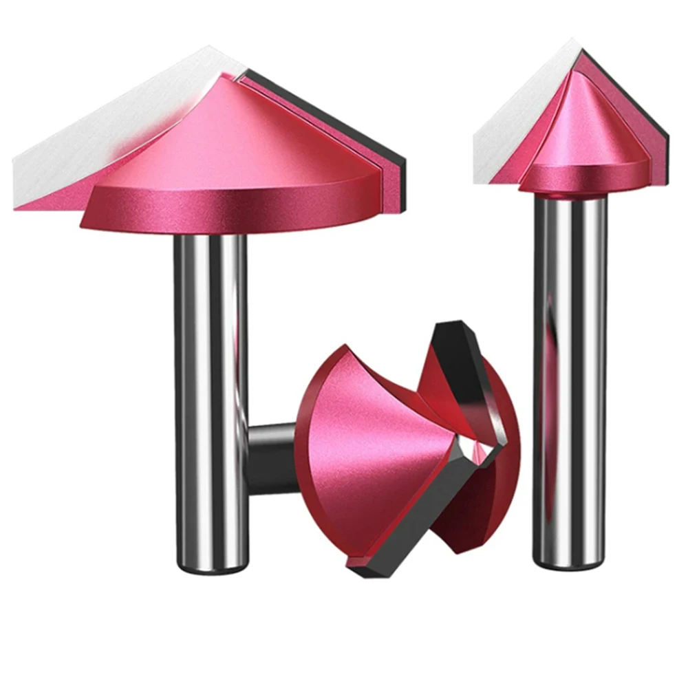 1Pcs V shape Groove CNC Wood Milling Cutter Hard Alloy Engraving Bit 45/60/90/120/150 Degrees 3.175/6/8/mm Shank Wood Router Bit