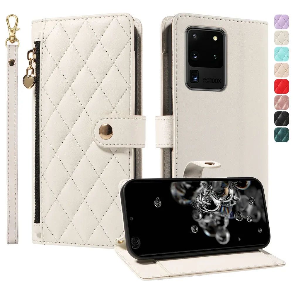 Funda con tapa S20 FE 5G para Samsung Galaxy Note 20 Ultra, Cartera con cremallera de 5 tarjetas, Funda de cuero para Galaxy Note 9 10 S20 S10 Plus