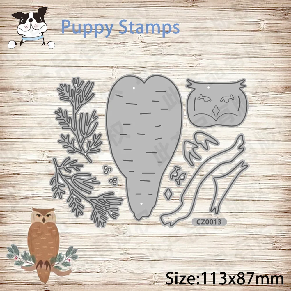 

PUPPY STAMP Christmas Owl Metal Cutting Dies For DIY Scrapbook Decoration Embossing Template Supplies Greeting Card Handmade