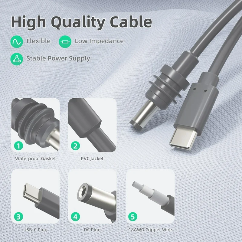 For Starlink Space-X Mini USB C To DC Cable Overload Short Circuit Protection MINI Type-C To DC Cable