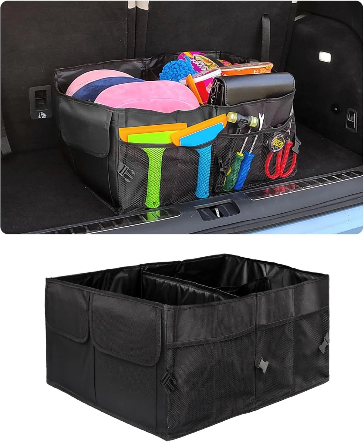 Große Kapazität Zusammenklappbare Auto-Aufbewahrungsbox Kofferraum-Transportbox Werkzeughalter Auto-Organizer Autozubehör Universal – Detail 1