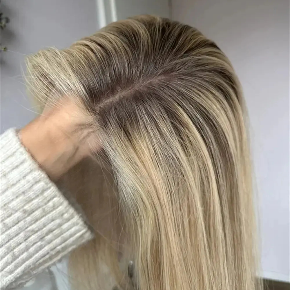 

Роскошный женский парик, теплые блики, парики спереди, короткий прямой парик Боб, светло-русый синтетический парик для женщин, реалистичная линия волос