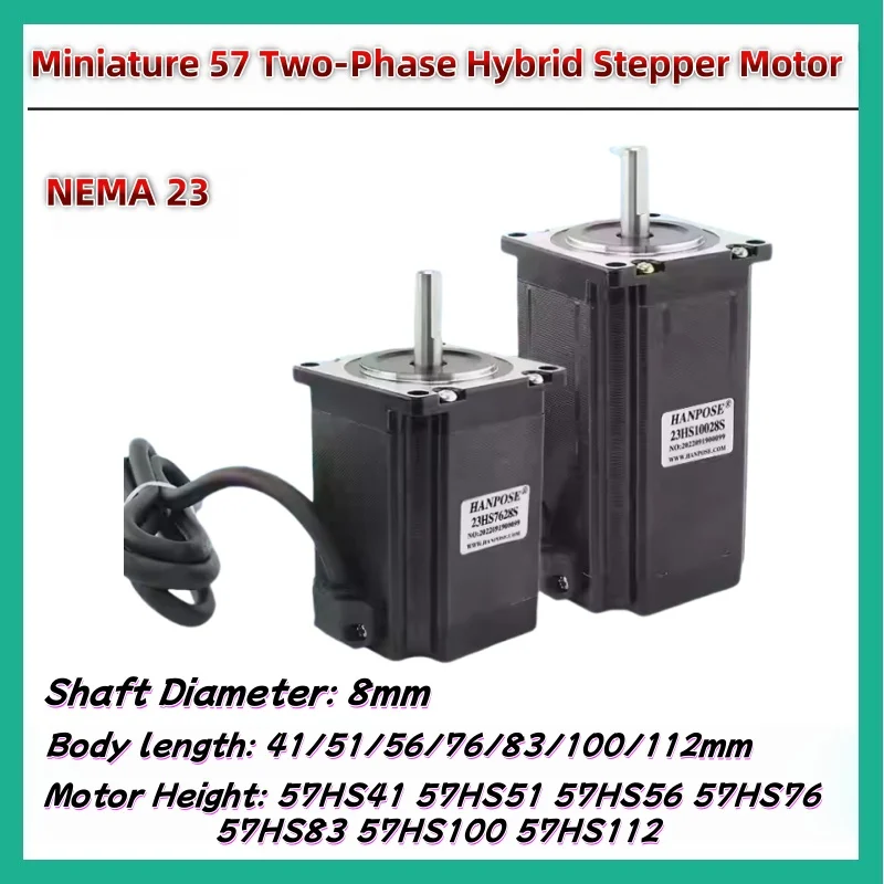 

57 Series Stepper Motor 57HS41 57HS51 57HS56 57HS76 57HS83 57HS100 57HS112 Nema 8 Stepper Motor for mini CNC 3D Printer