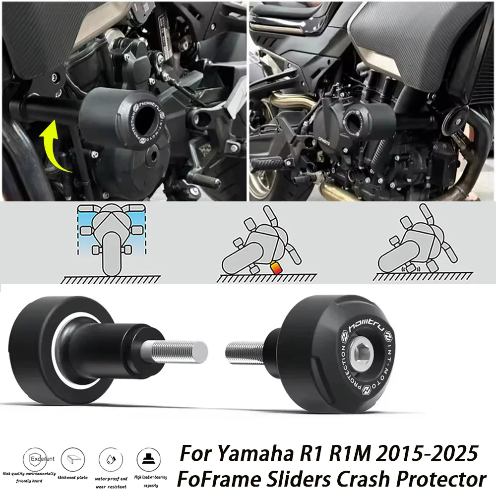

For Yamaha R1 R1M 2015-2026 Frame Sliders Crash Protector
