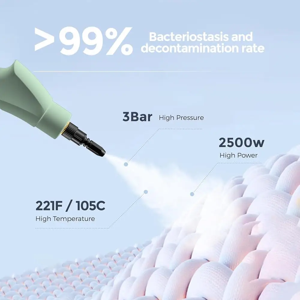2500W 휴대용 스팀 청소기 고압 기선 휴대용 고온 자동차 홈 청소 6 기어 조절 가능 1100ml 탱크 5