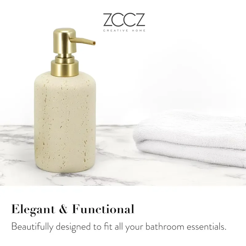 4 Piece Beige Resin Bathroom Accessories Set Vanity Storage Box Hand Sanitizer Holder Toothbrush Cup Tray Organizer for Home