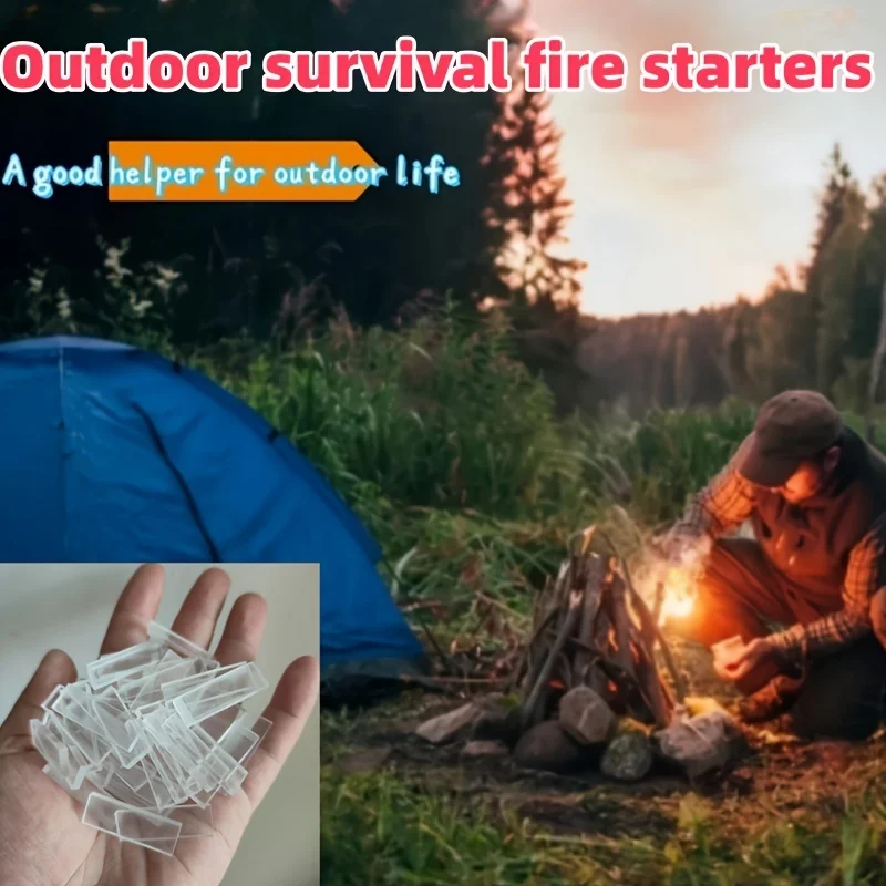 60pcs Quickfire Acrylic Tinder Fire Starters, Portable Ignition Strips for Camping, Hiking, Outdoor Adventure - No Magnesium