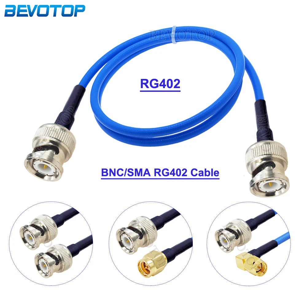 RG402 BNC Male to BNC/SMA Male Connector 50ohm BNC to SMA for Semi-Felxible 0.141 RG402 RF Coaixal Cable High Frequency Test