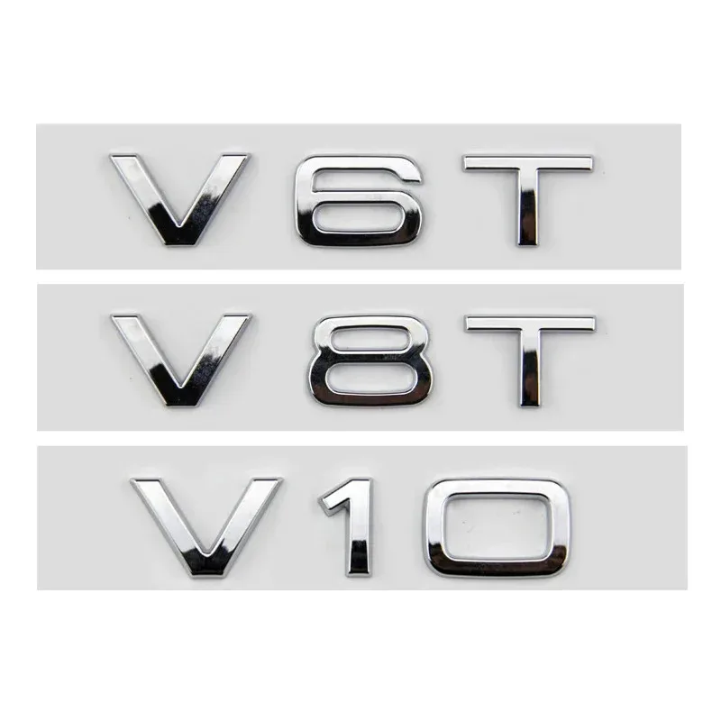 

3d ABS Car Letters V10 V8T V6T Logo Car Fender Side Emblem Badge Decal For A6 C7 S4 A4 B7 SQ7 R8 S8 S6 Sticker Accessories