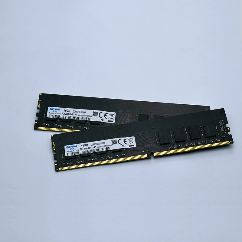 ERYING(2Pieces) Desktop RAM Memory 16GB DDR4 3200Mhz U-DIMM Gaming Memory Customized For i7 i9 Motherboard Kit(Without Heatsink)