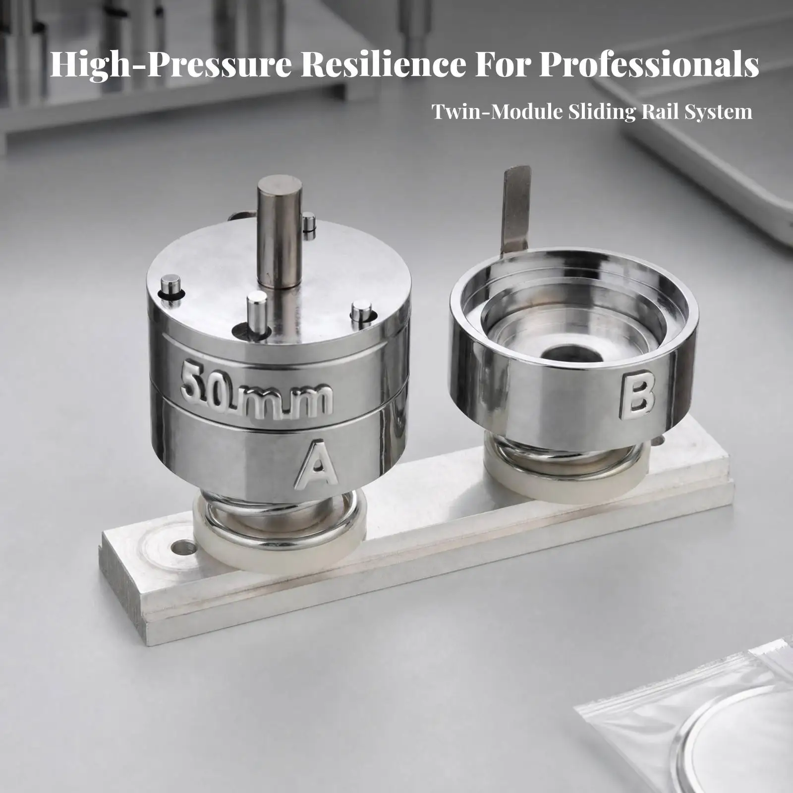 Aluminum Alloy Sliding-Rail buttonMaking Stamping Tool Versatile Round Badge Making Die Stamping Tool DIY Friendly for Small