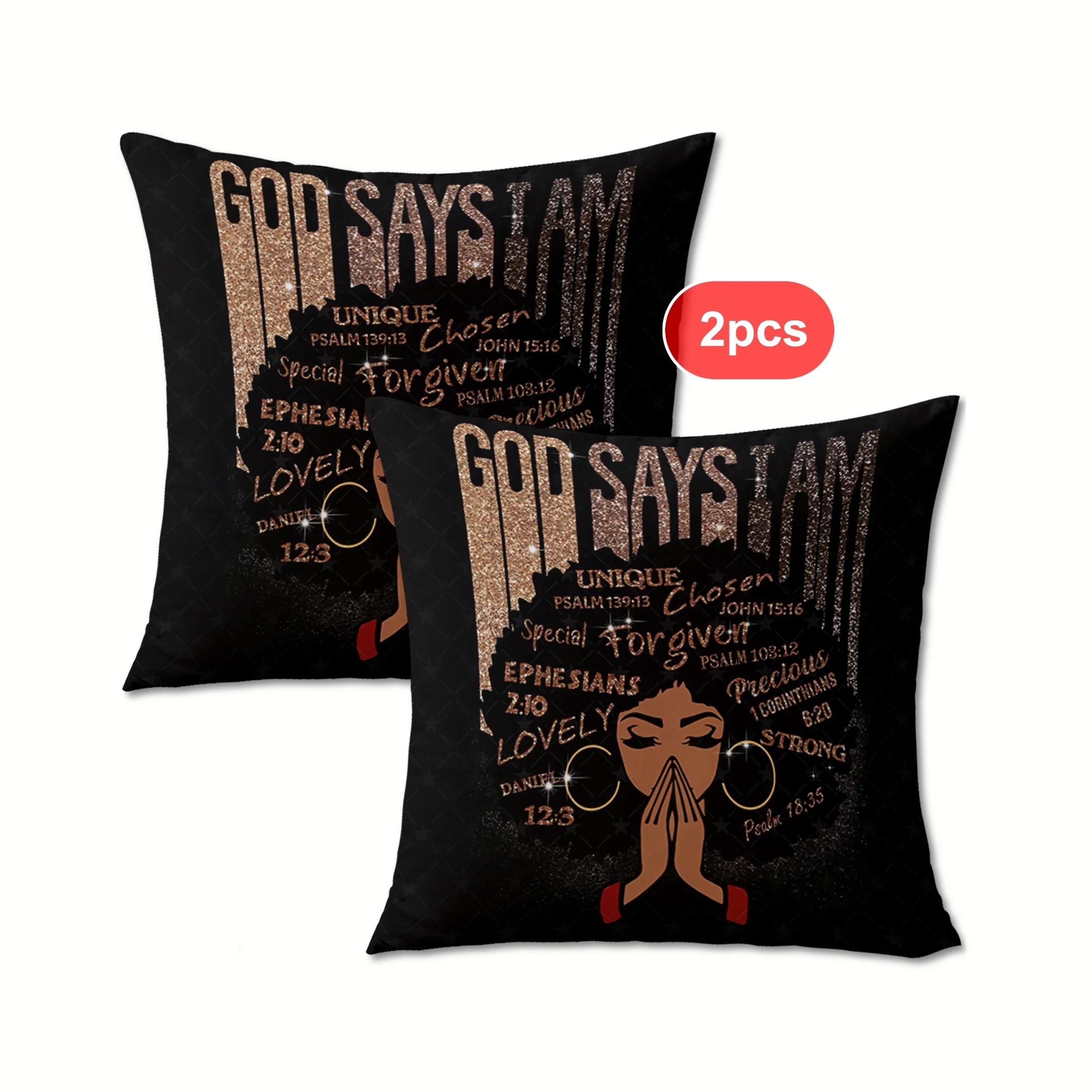 

2pcs African Girl Throw Pillowcase Mysterious Abstract Cartoon Art Bedroom Living Room Dormitory Home Decoration Double-sided