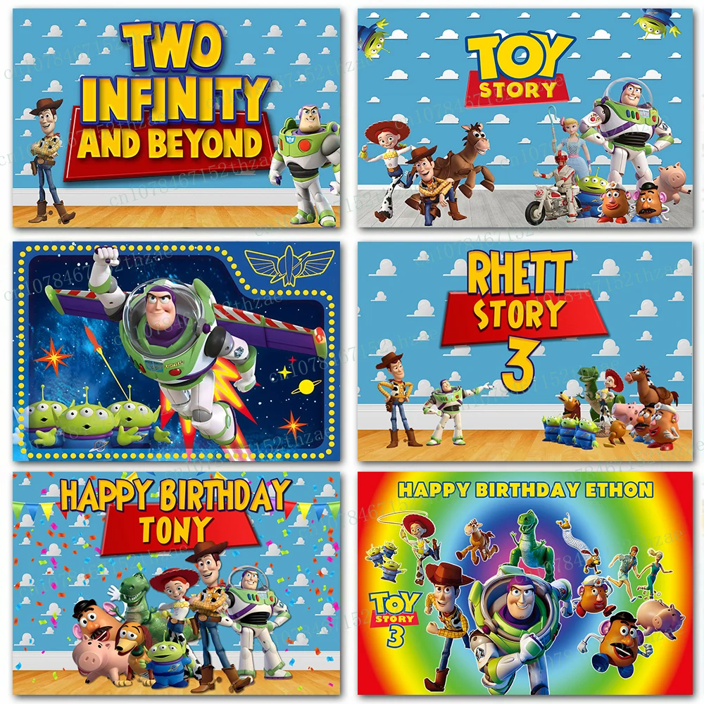 

Customizable Toy Story Birthday Party Photo Background Baby Shower Photography Backdrop Banner Decoration