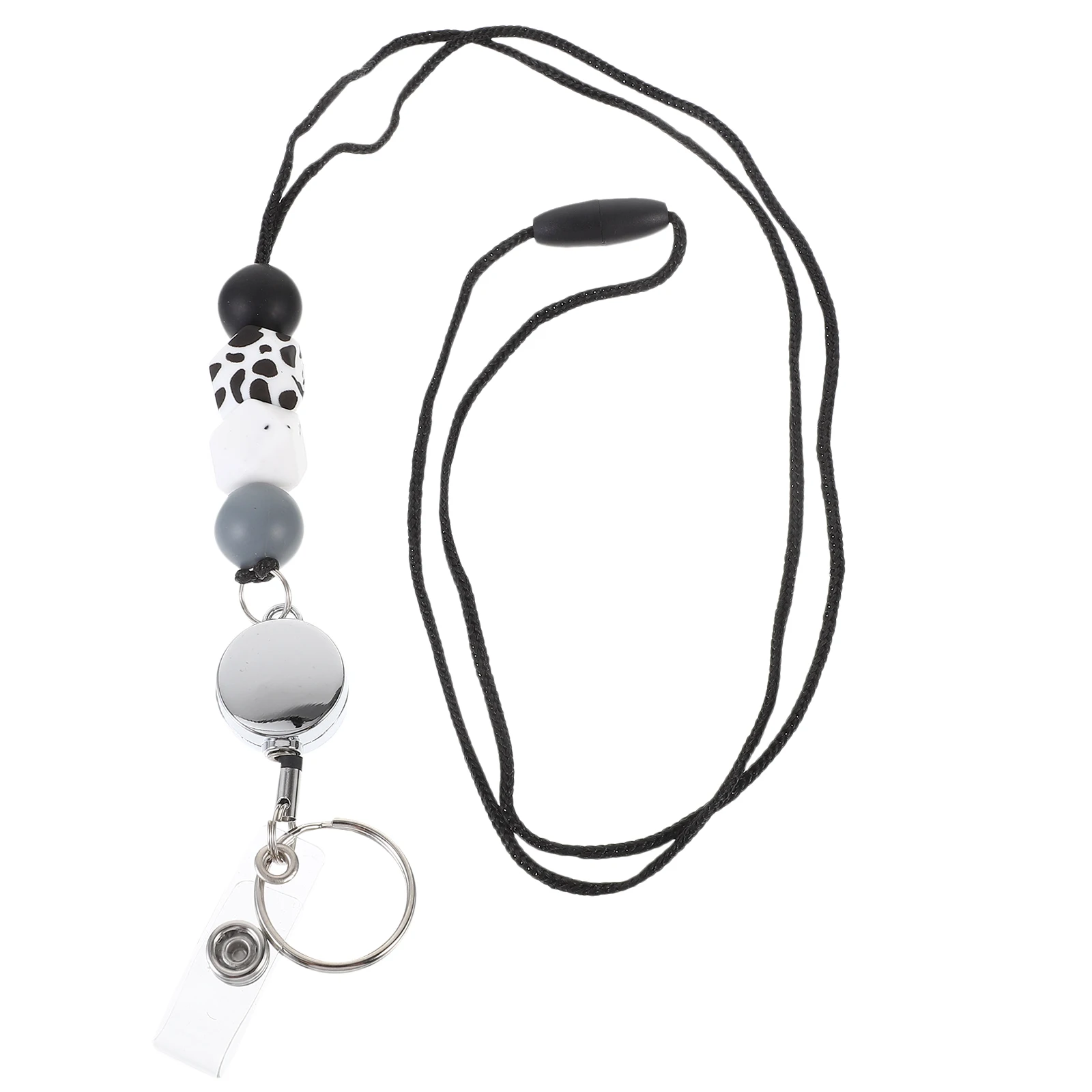

ID Card Holder Lanyard Nurse Badge Telescopic Creative Beaded Clips Portable Work