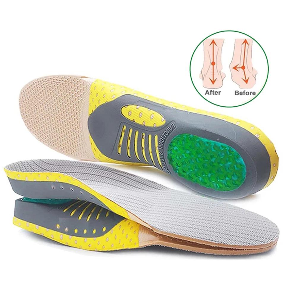 NaFoing Orthopedic Insoles Flat Foot Health Sole Pad For Shoes Insert Arch Support Pad For Plantar fasciitis Feet Care Insoles