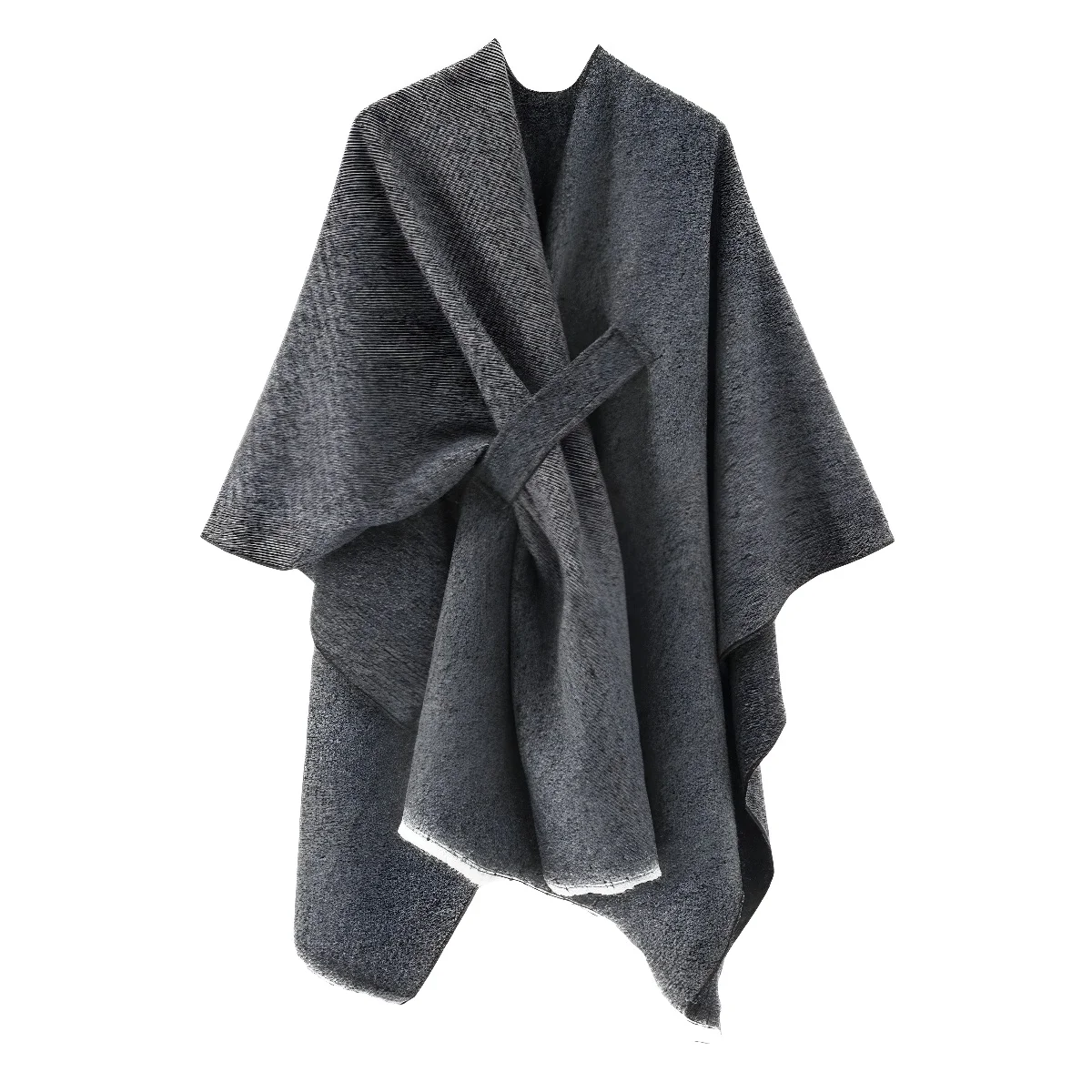 Solid color shawl, plain imitation cashmere with bar, slit cloak, autumn and winter warm scarf women