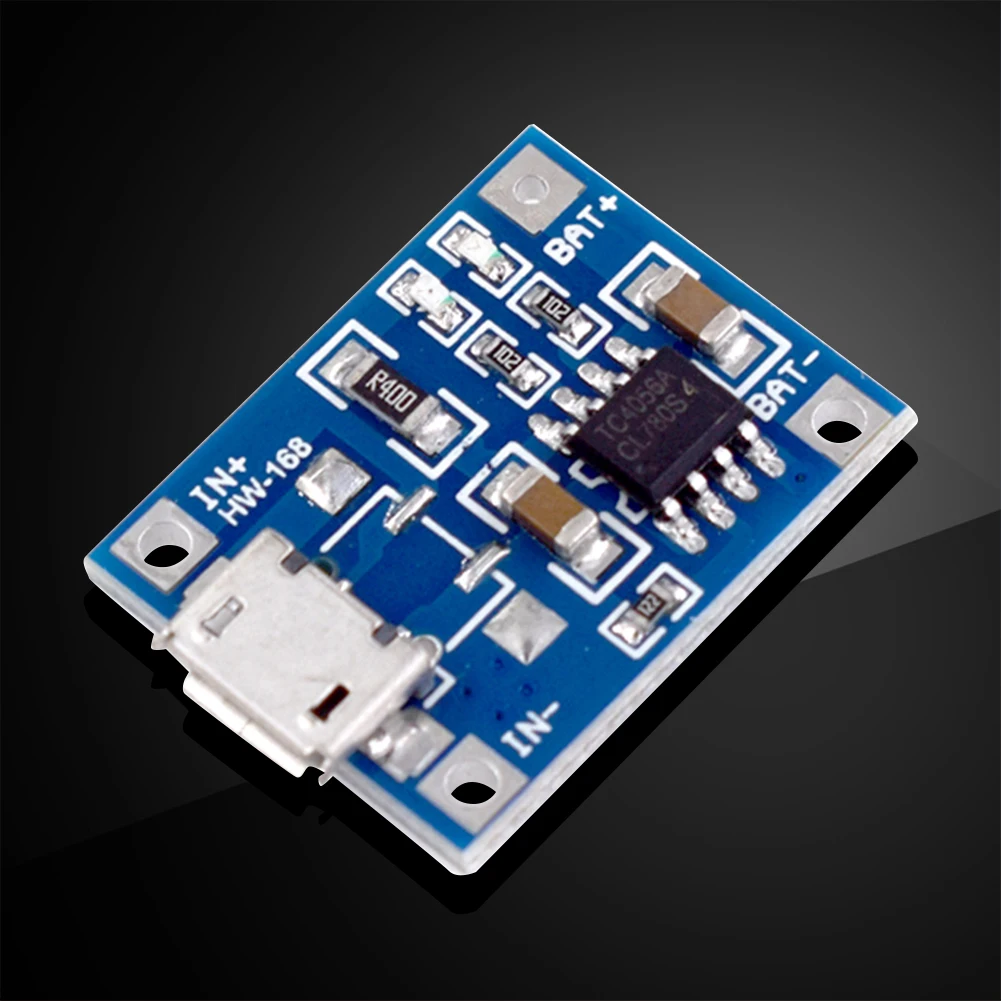 Модуль зарядного устройства для литиевой батареи Micro USB, мини-плата зарядного устройства для батареи 1A DC 4,5-5,5 В со световым индикатором для литиевых батарей