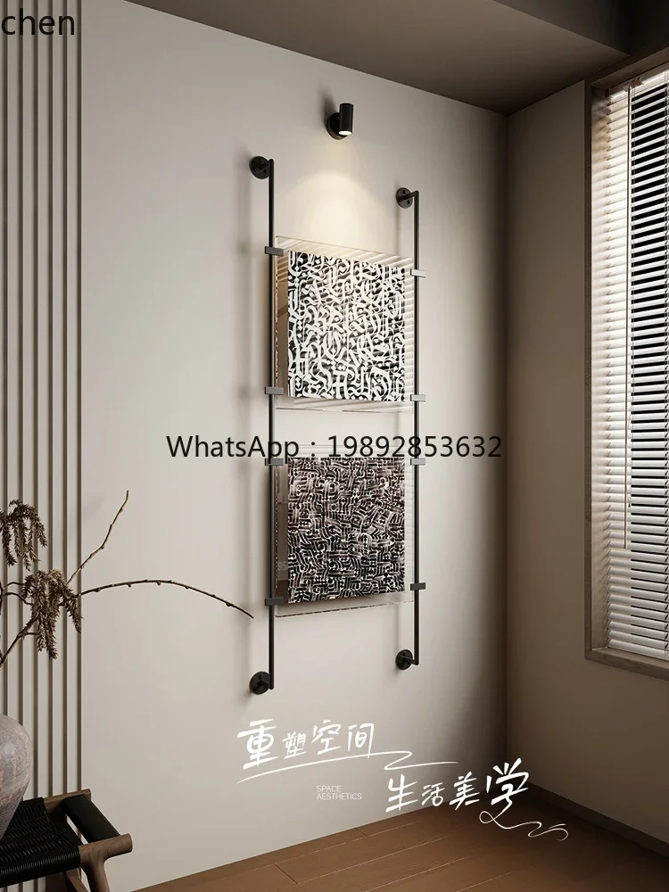 HT Acrylic Decorative Painting Metal Rod Photo Wall Staircase Entrance Hallway Corridor