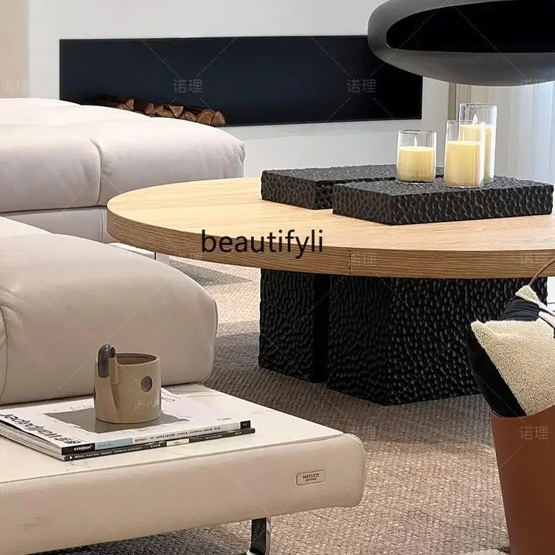 

newNordic solid wood living room home French retro silent wind high-end designer creative coffee table