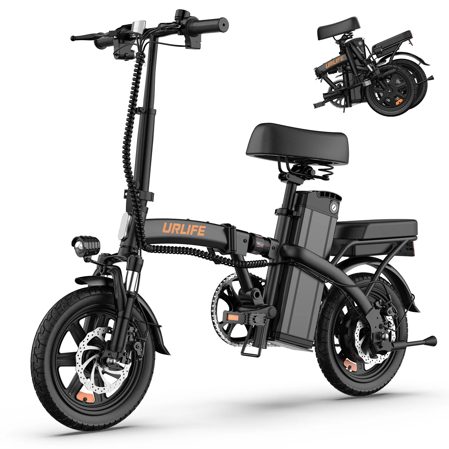 AliExpress URLIFE F1L Adult E-bike 250W Moter 48V 7.5Ah battery Foldable Electric Bike,14-inch All-terrain fat tire E-Mountain bike